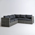 Narożna sofa ogrodowa z technorattanu Szara/Czarna 220 x 160 x 70 cm